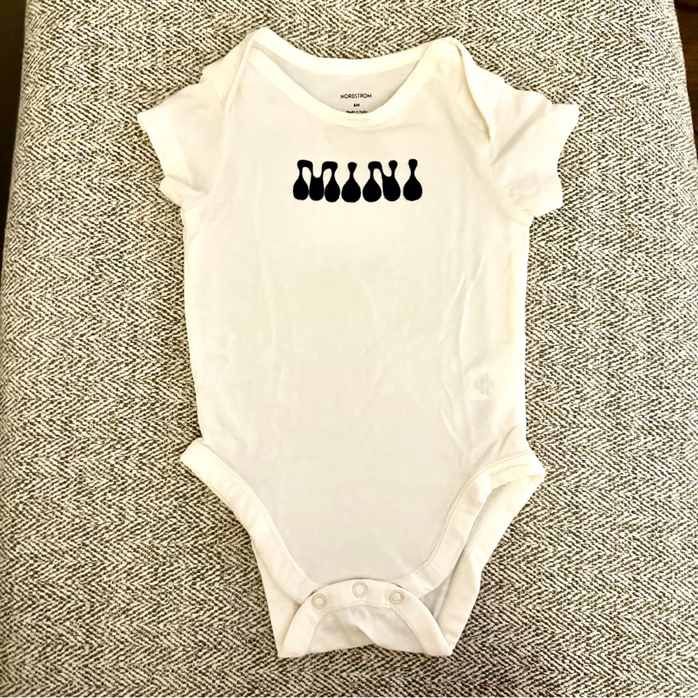 White Baby Onesie with Mini Design